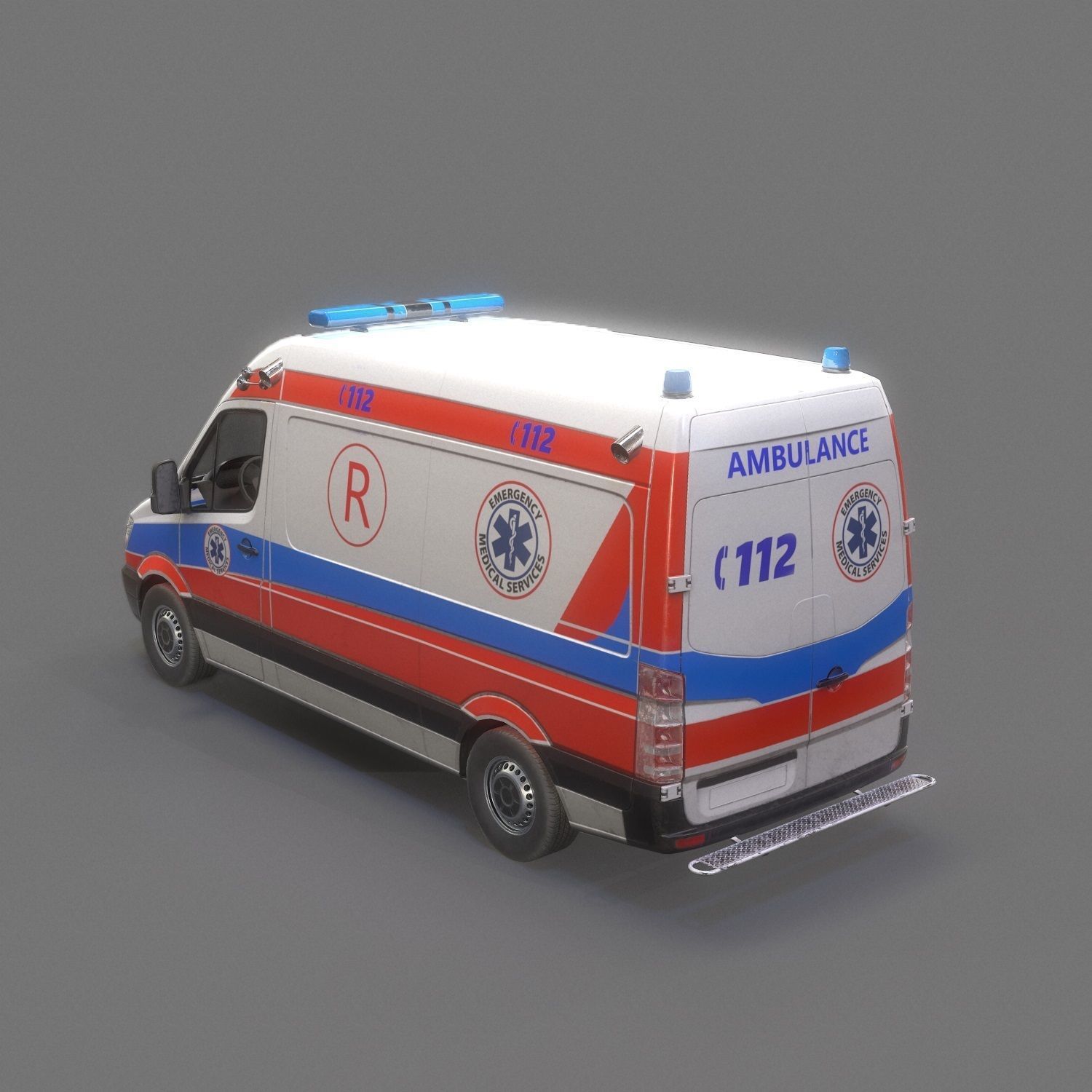 Ambulance Game Ready Low-poly 3D model_4