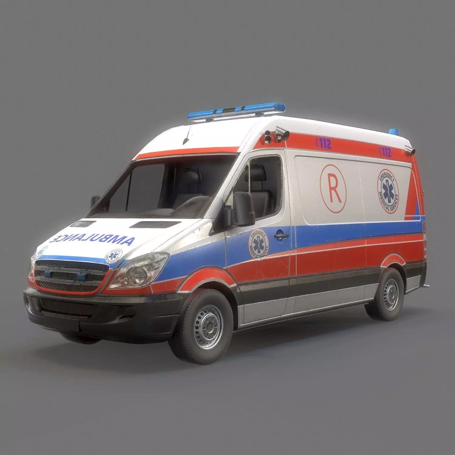 Ambulance Game Ready Low-poly 3D model_0