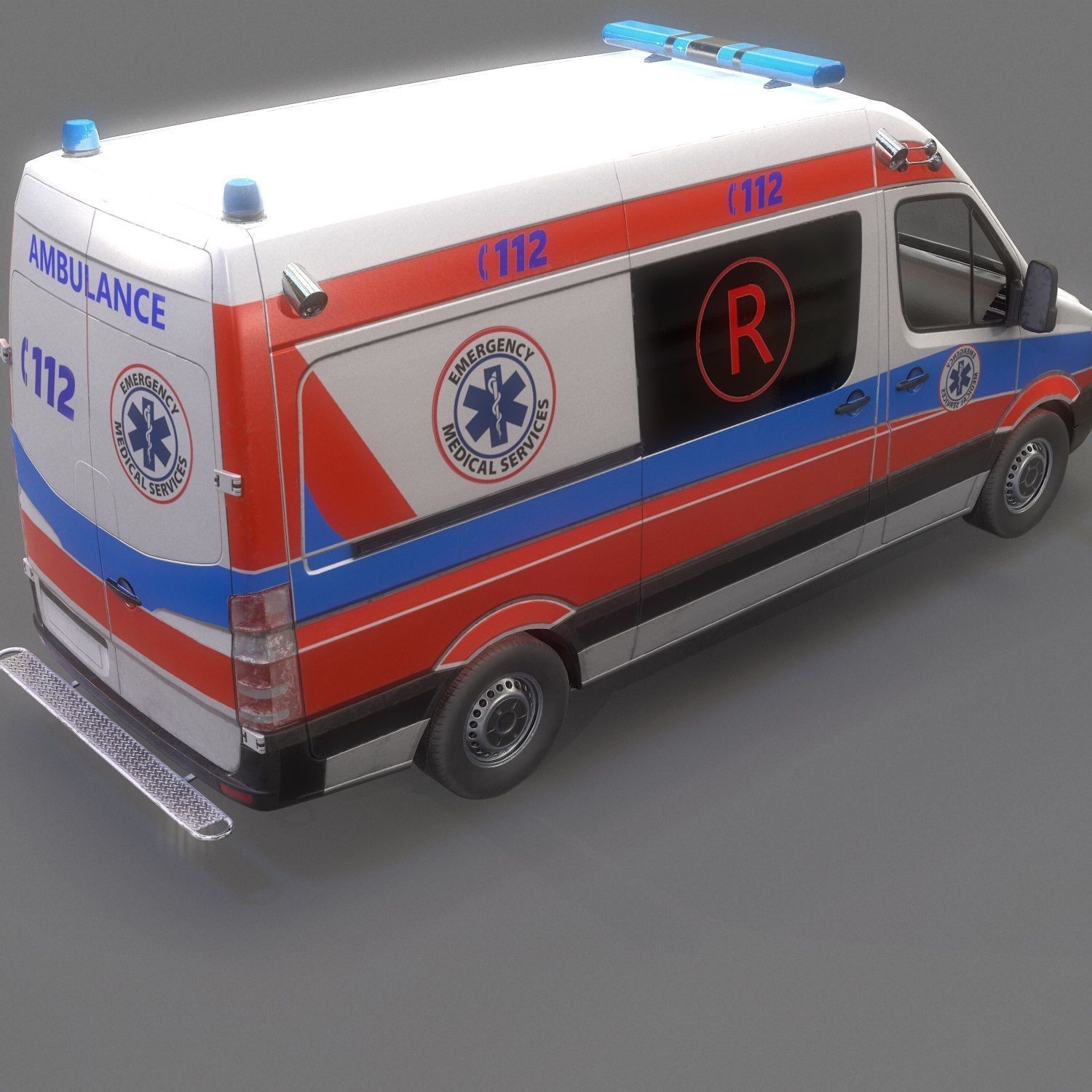 Ambulance Game Ready Low-poly 3D model_14