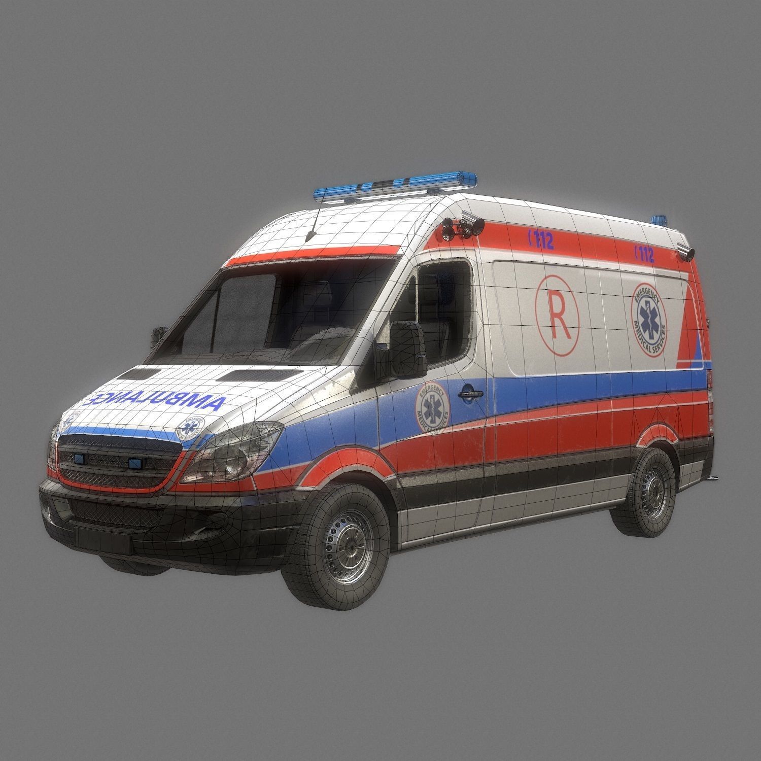 Ambulance Game Ready Low-poly 3D model_2