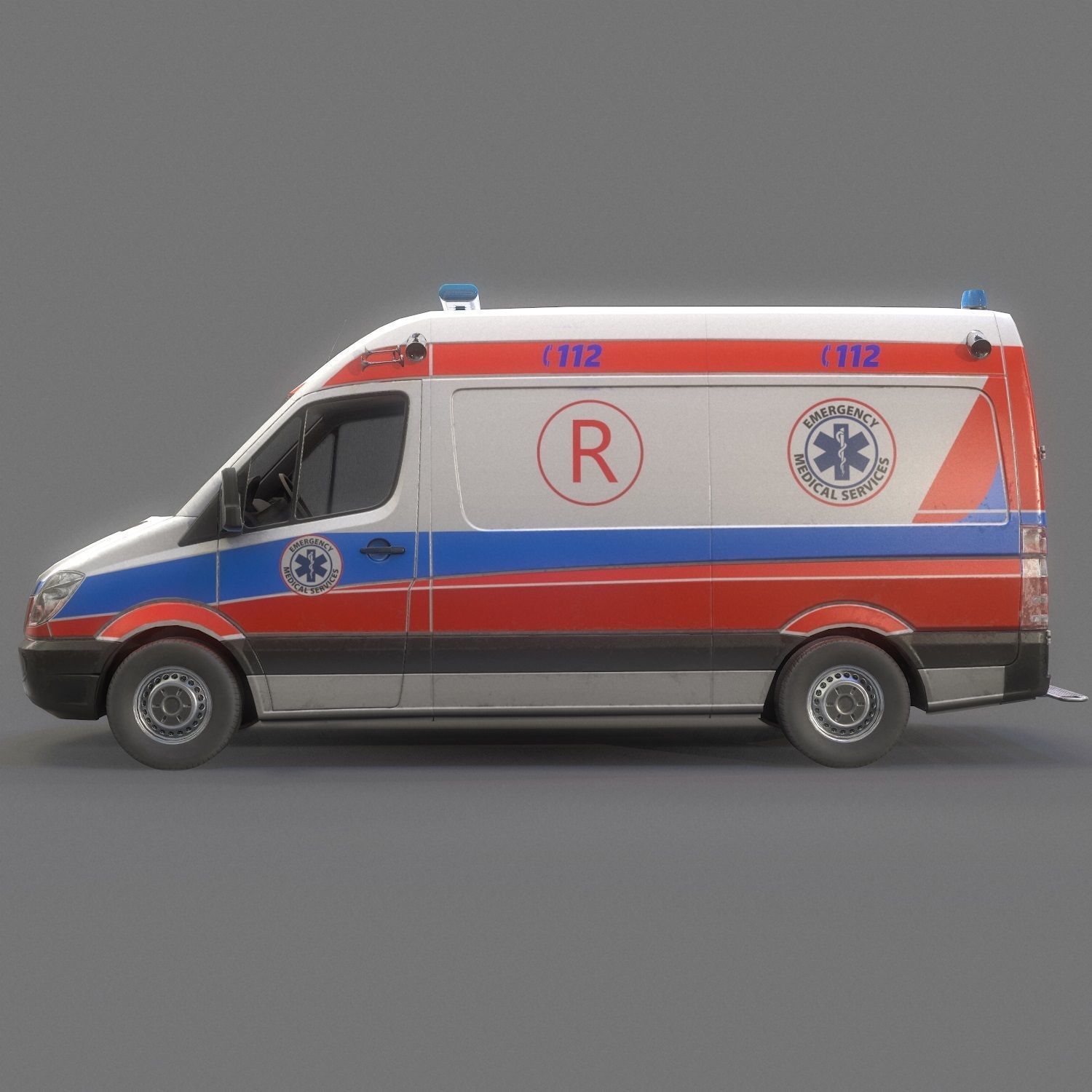 Ambulance Game Ready Low-poly 3D model_1