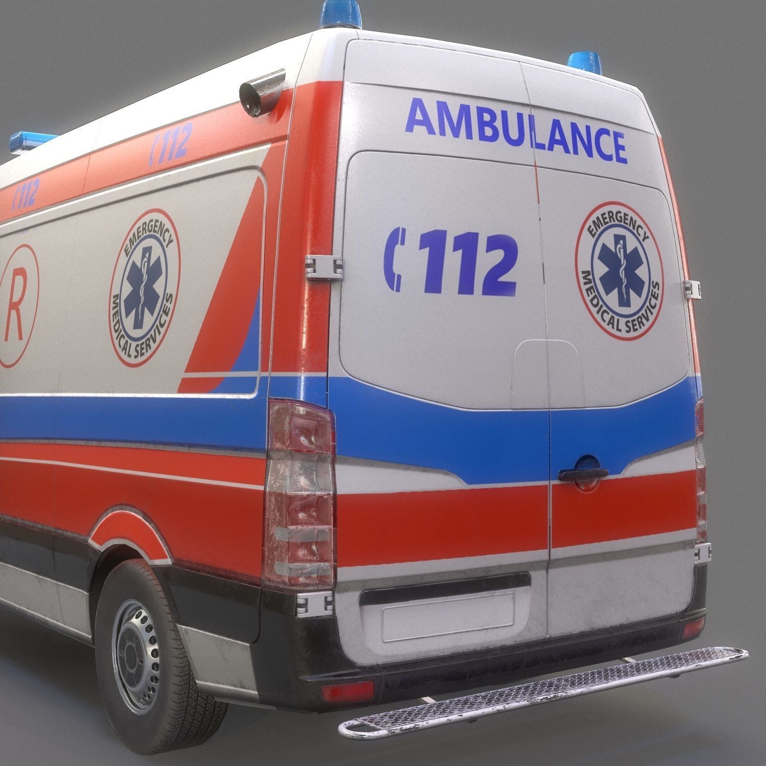 Ambulance Game Ready Low-poly 3D model_9