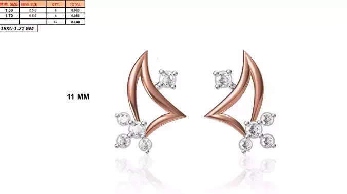 Rose Gold Earrings With Diamonds 8