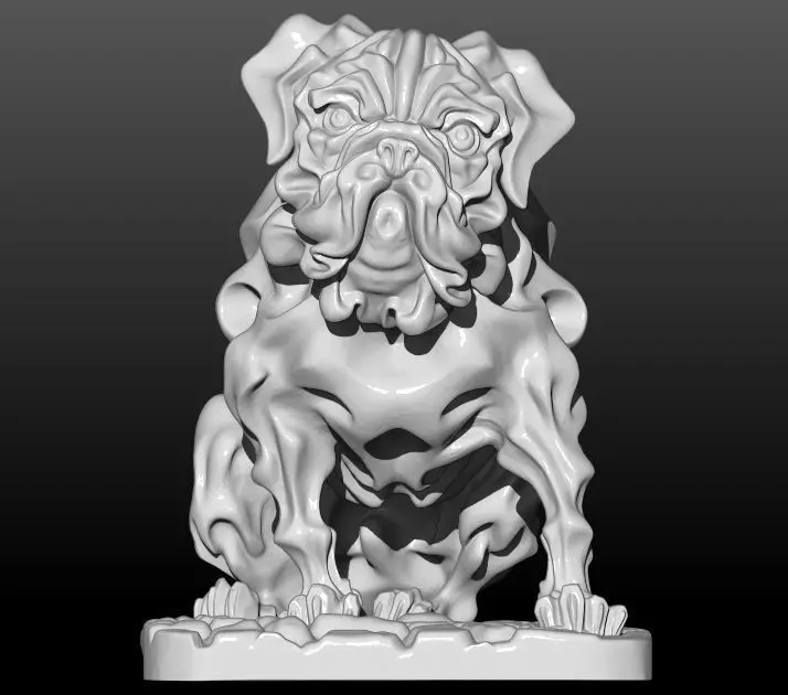 Mops dog 3D print model_0