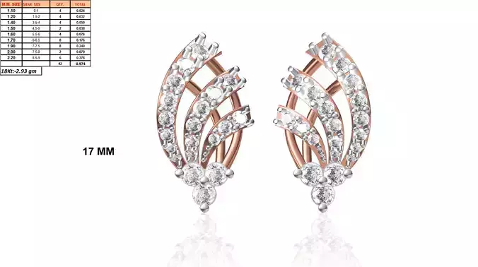 Marquise Shaped Rose Gold Earrings With Diamonds
