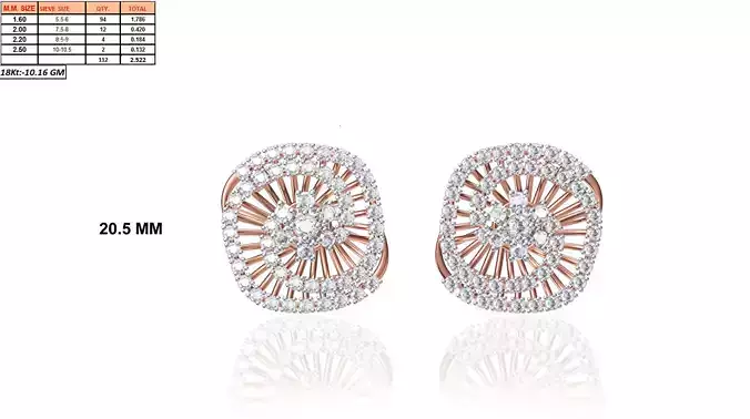 Spiral Rose Gold Earrings With Diamonds