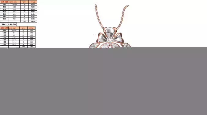 Floral Pendant And Earrings With Diamonds