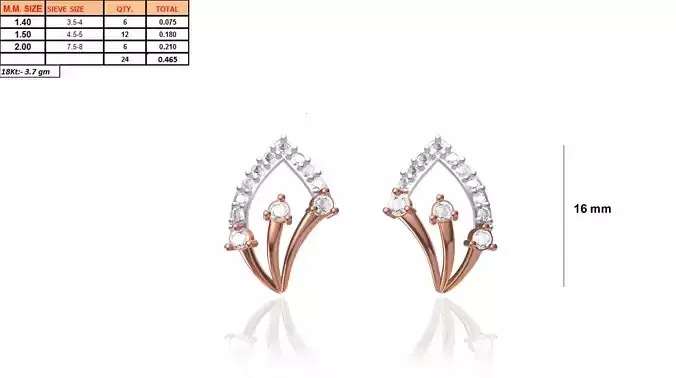 Multi Metal Earrings With Diamonds 3