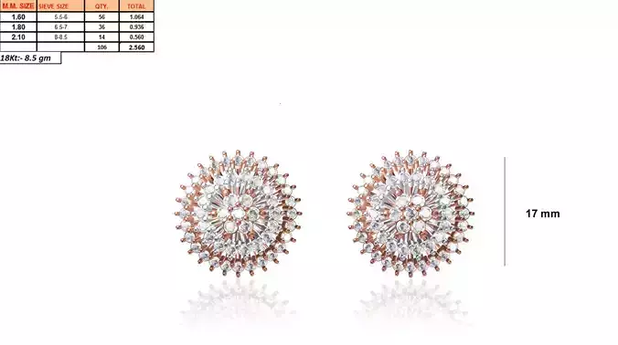 Flower Shaped Earrings With Diamonds 7