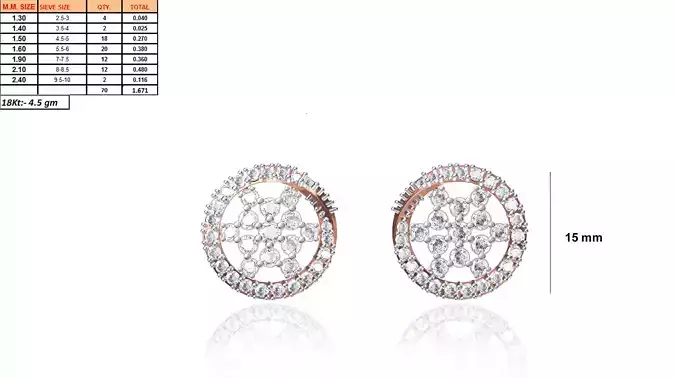 Round Shaped Earrings With Diamonds 3