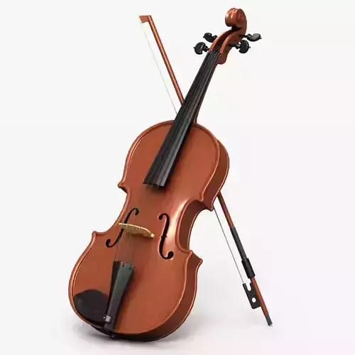 Violin and Bow 3D model