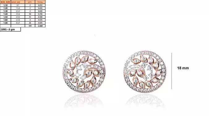 Round Shaped Earrings With Diamonds 4