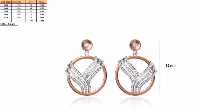 Round Shaped Drop Earrings With Diamonds 25