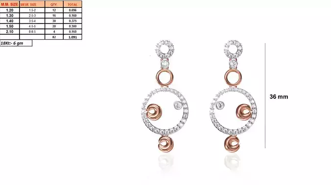 Round Shaped Drop Earrings With Diamonds 28
