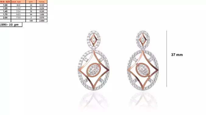Oval Shaped Drop Earrings With Diamonds 9
