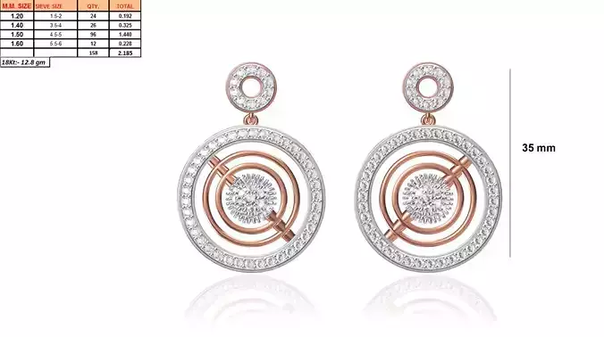 Round Shaped Drop Earrings With Diamonds 34
