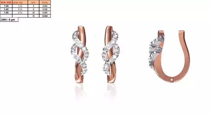 Rose Gold Earrings With Diamonds 14