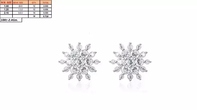 Flower Shaped Earrings With Diamonds 14