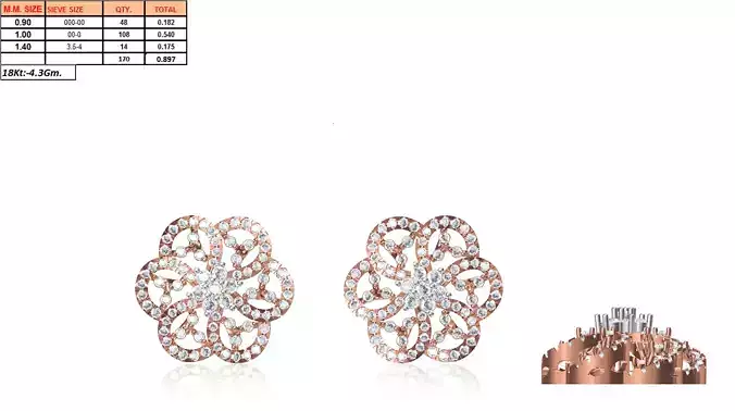 Flower Shaped Earrings With Diamonds 15
