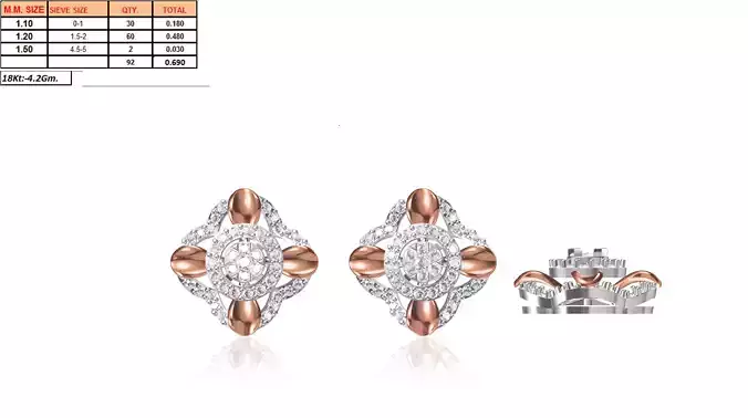 Flower Shaped Earrings With Diamonds 16