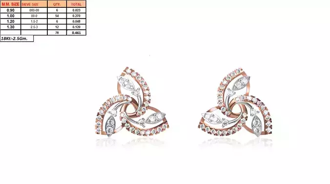 Flower Shaped Earrings With Diamonds 17