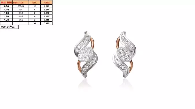 Leaf Shaped Earrings With Diamonds 3