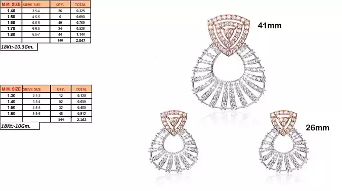 Triangle Shaped Pendant and Earrings With Diamonds 4