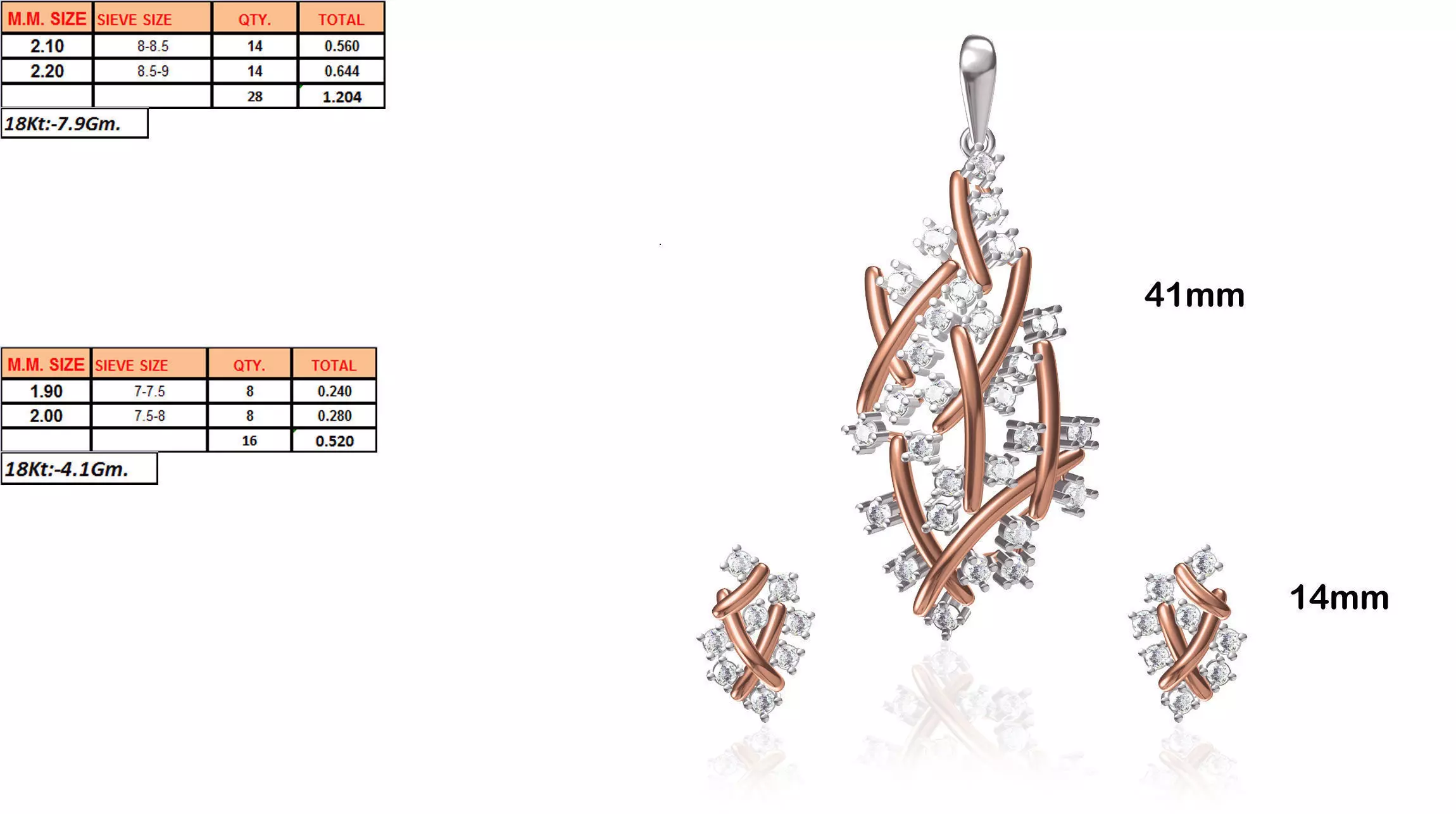 Abstract Pendant and Earrings With Diamonds 2 3D print model_0
