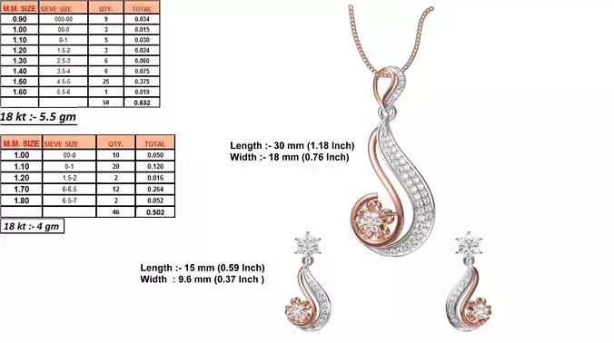 Rose Gold Pendant With Diamonds 6