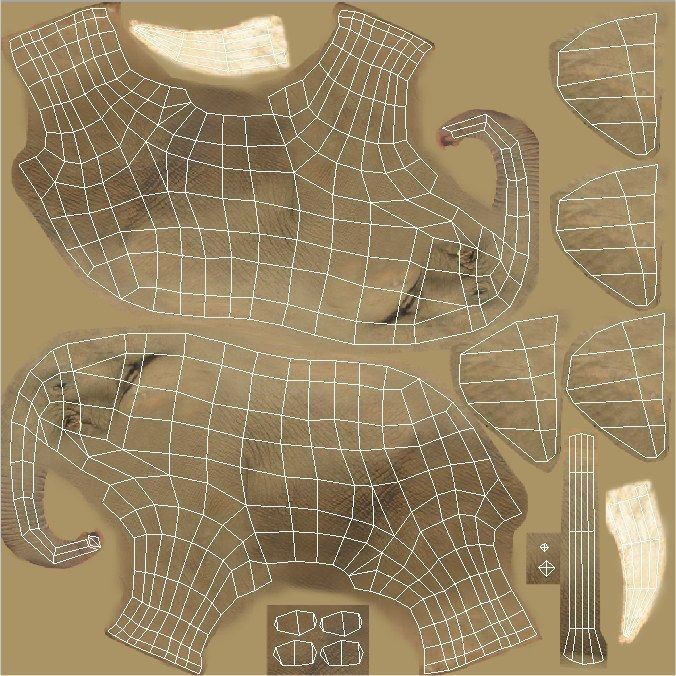 elephant with long tusks Low-poly 3D model_5