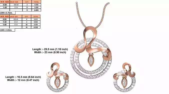 Round Shaped Rose Gold Pendant With Diamonds 4
