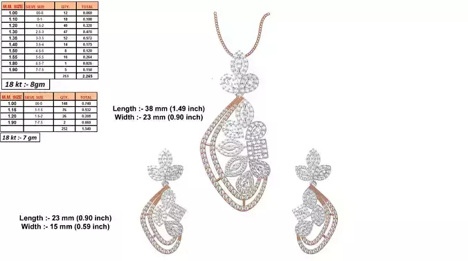 Floral Rose Gold Pendant With Diamonds 2