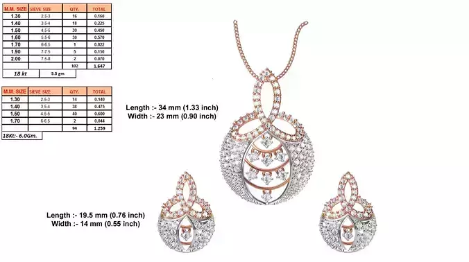 Round Shaped Rose Gold Pendant With Diamonds 6