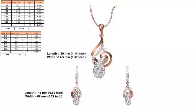 Rose Gold Pendant With Diamonds 8