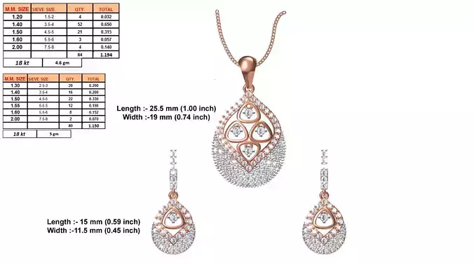 Marquise Shaped Rose Gold Pendant With Diamonds 1