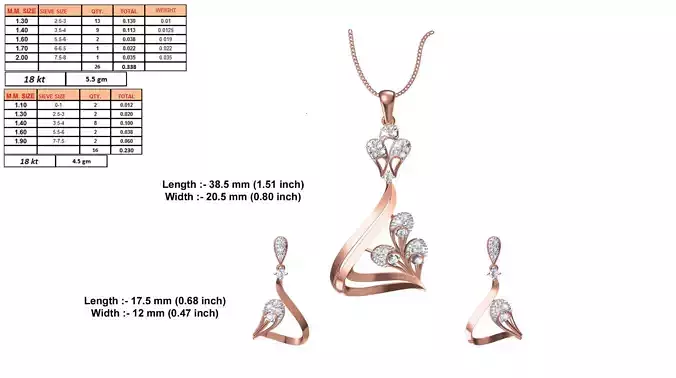 Rose Gold Pendant With Diamonds 9
