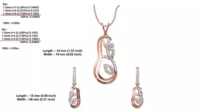 Rose Gold Pendant With Diamonds 10