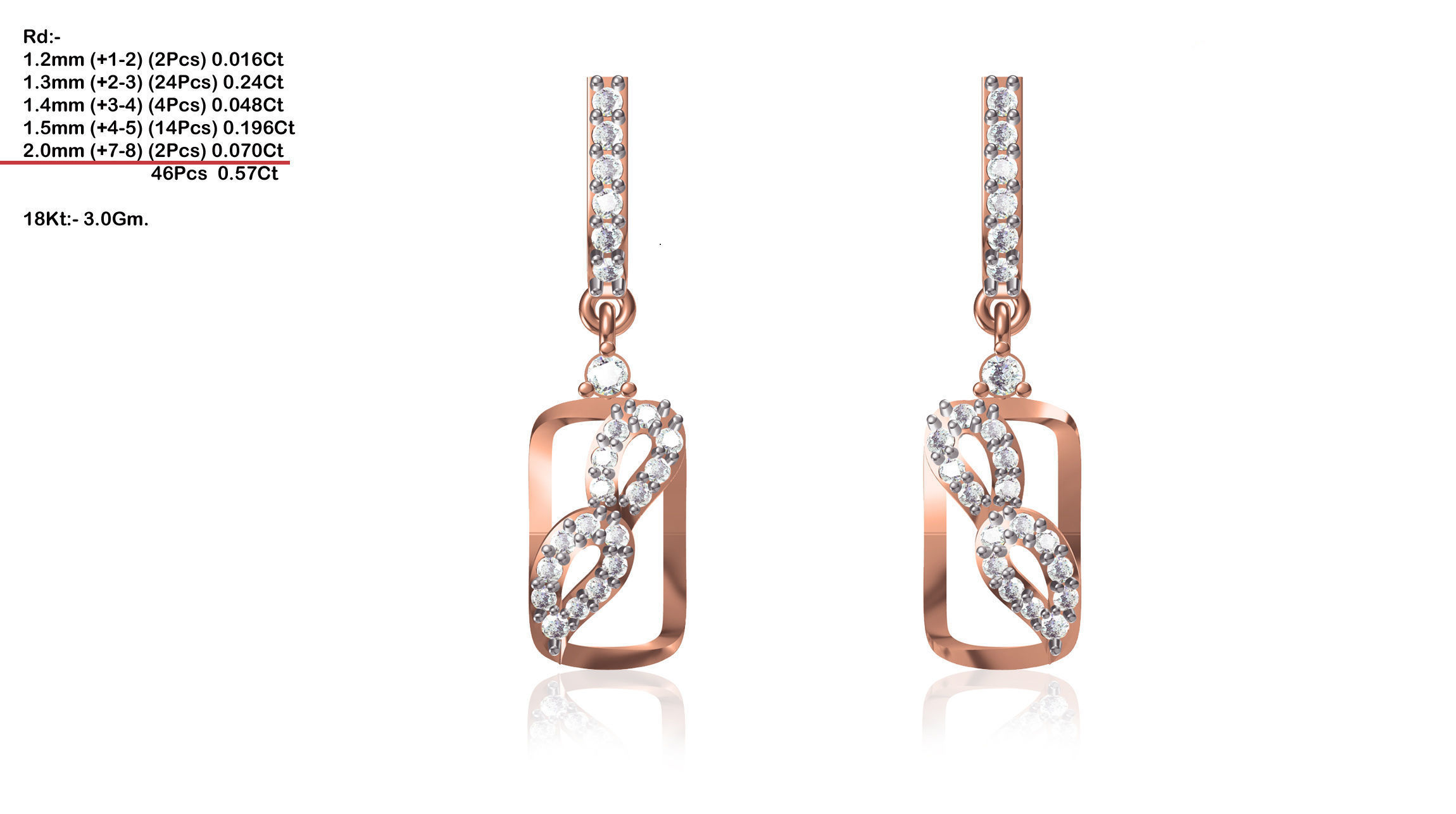 Capsule Shaped Rose Gold Pendant With Diamonds 3D print model_2