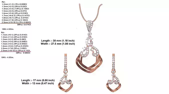 Rose Gold Pendant With Diamonds 11