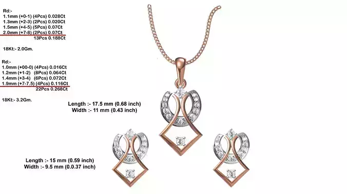 Round Multi Metal Pendant With Diamonds