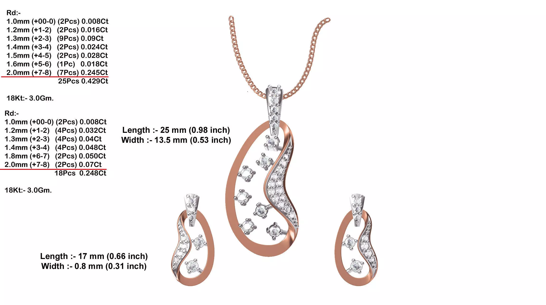 Bean Shaped Pendant With Diamonds 3D print model_0
