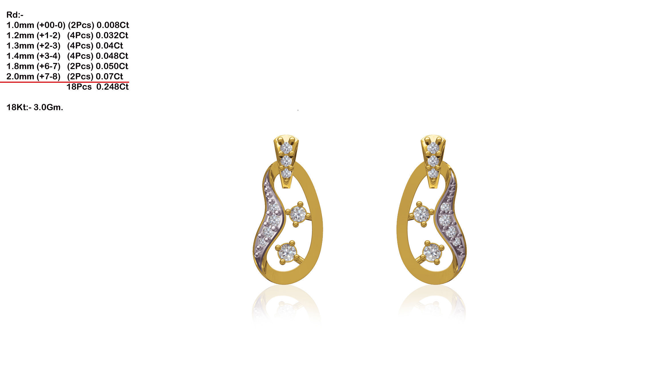 Bean Shaped Pendant With Diamonds 3D print model_2