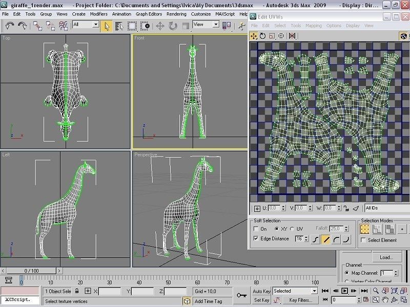 giraffe Low-poly 3D model_6