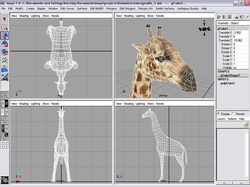 giraffe Low-poly 3D model_5