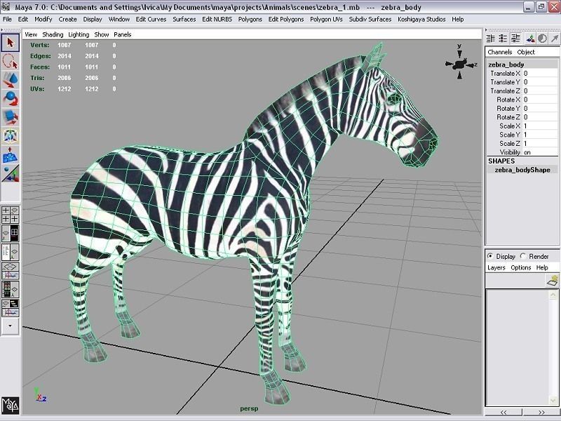 zebra Low-poly 3D model_4
