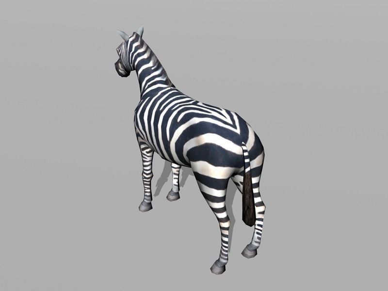 zebra Low-poly 3D model_2