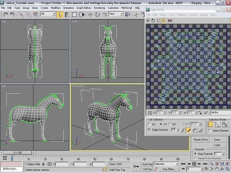 zebra Low-poly 3D model_6