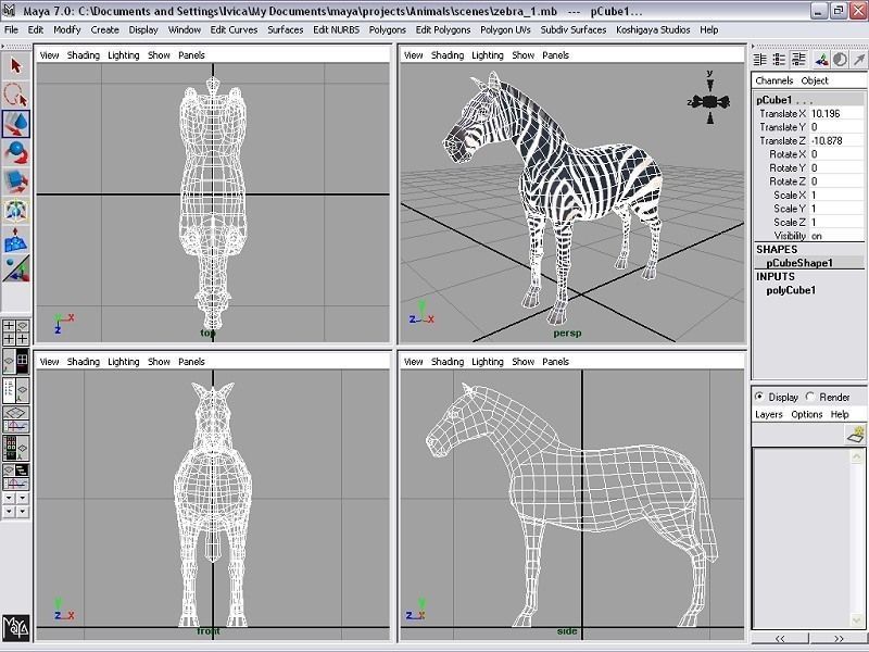 zebra Low-poly 3D model_5