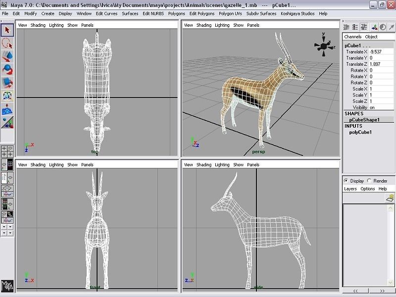 gazelle Low-poly 3D model_5