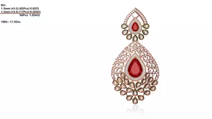 Marquise Shaped Rose Gold Pendant With Ruby
